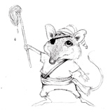 ‘Mouse Pirate’ coloring page of a mouse, by children’s artist Jim Harris.